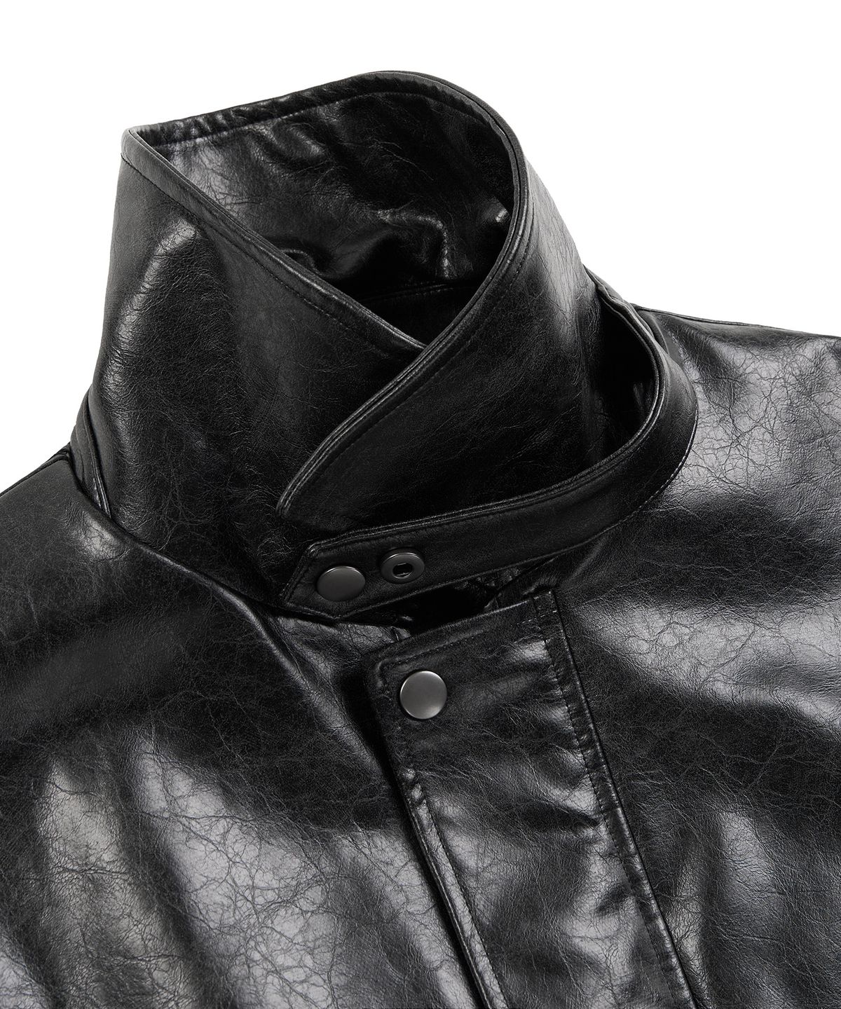 지제뮤지엄(ZIZEMUSEUM) CRACKED LEATHER BOMBER JACKET (GRAY)