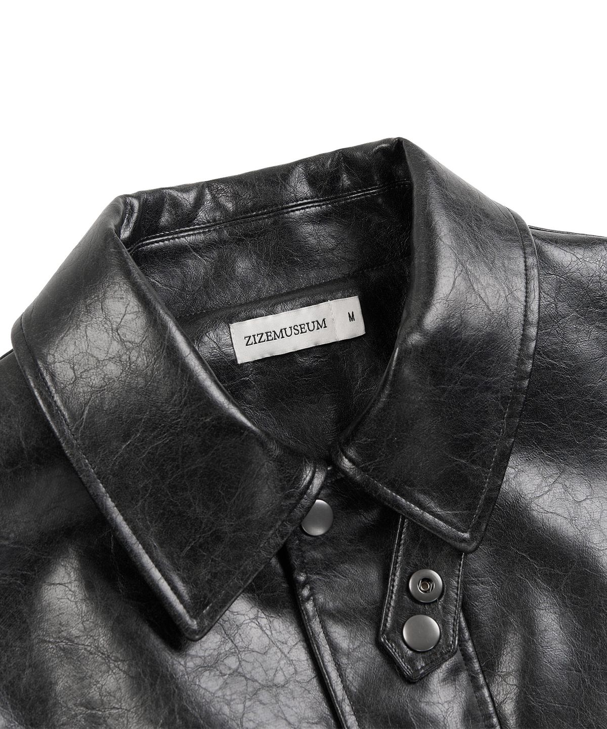 지제뮤지엄(ZIZEMUSEUM) CRACKED LEATHER BOMBER JACKET (GRAY)
