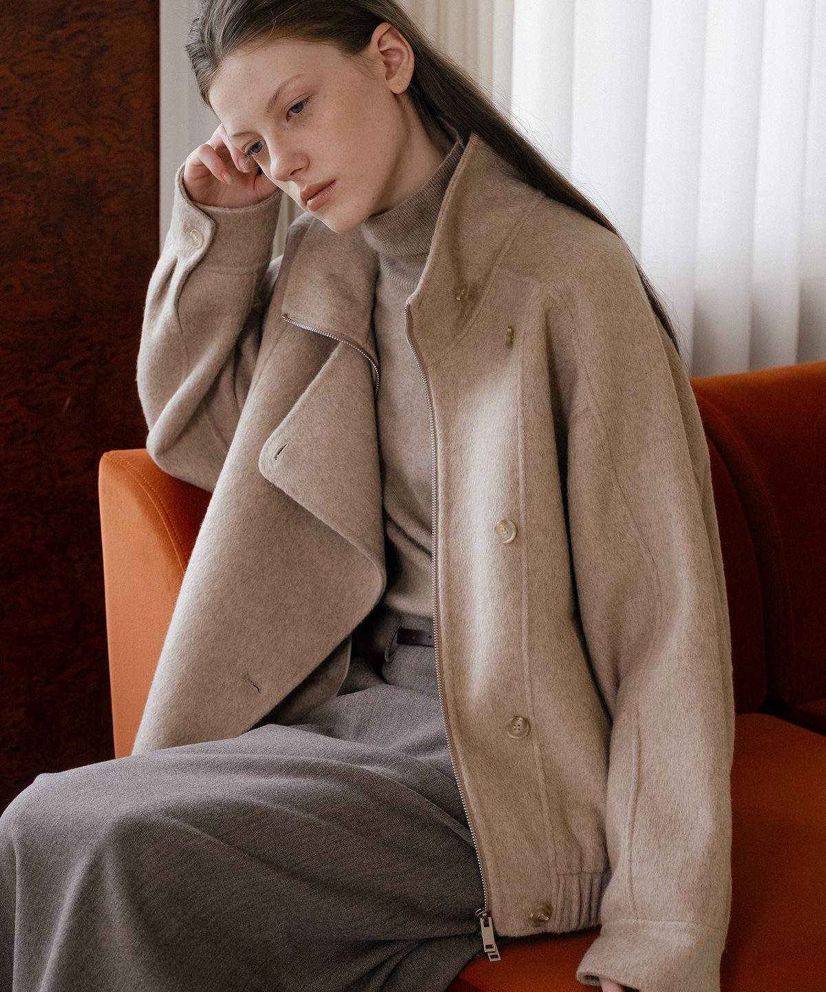 틸아이다이(TILL I DIE) Wool handmade crop jacket [TIWT04JK03]_Beige