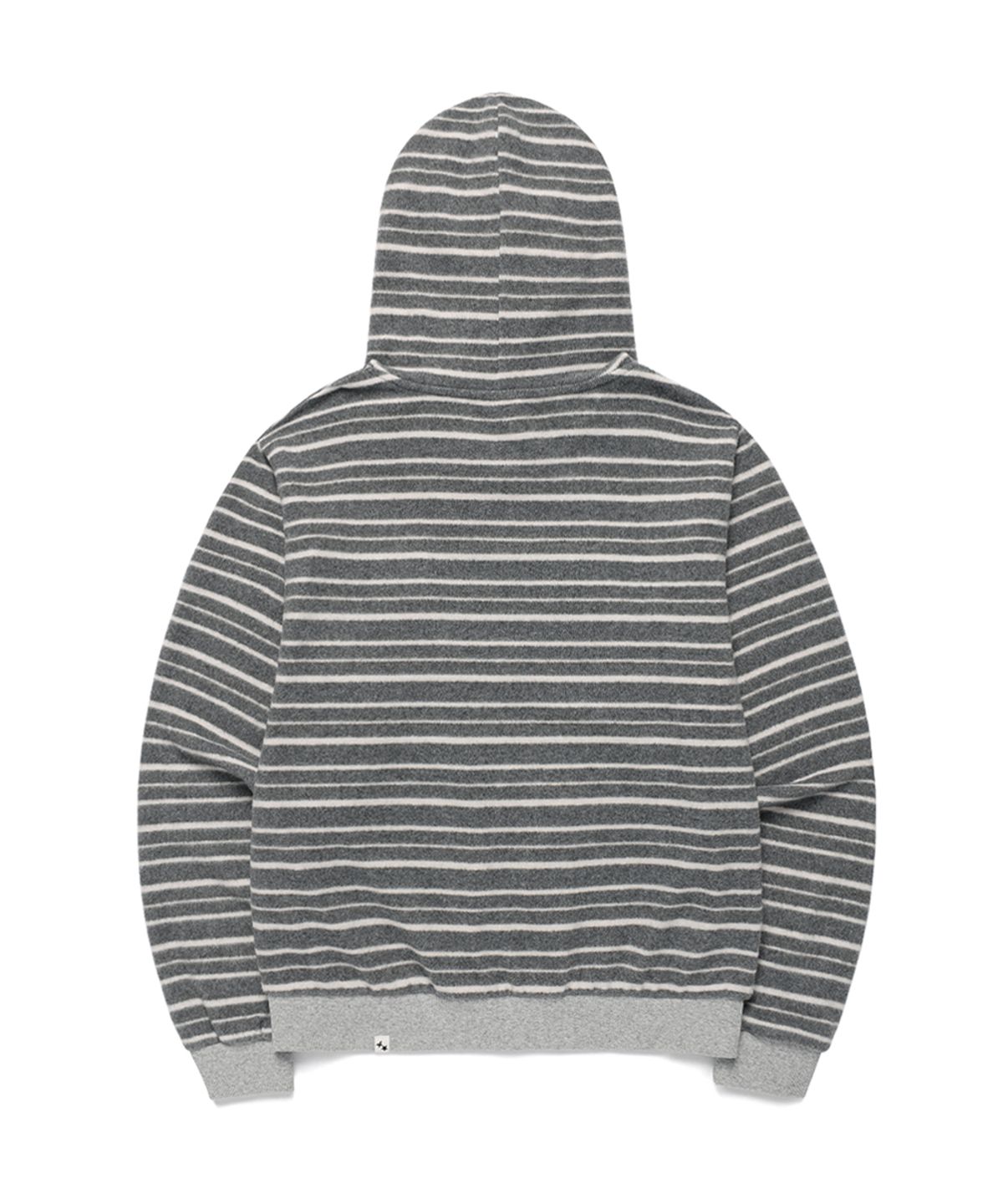 카비시(CAVISH) SOFT STRIPED SHIRRING ZIP UP HOODIE GREY(CV2GFFM483A)