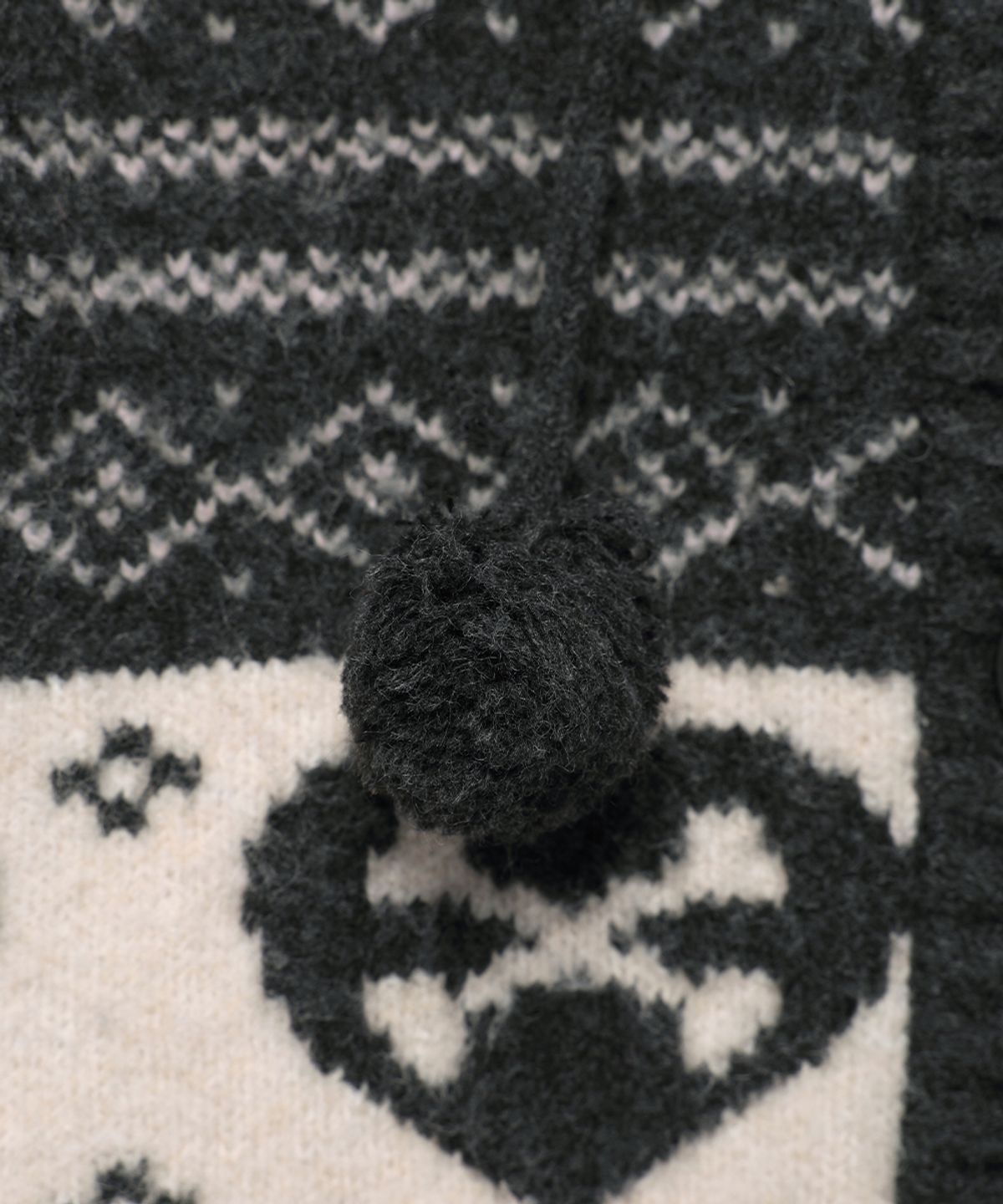 카비시(CAVISH) SKULL HEART NORDIC KNIT CARDIGAN CHARCOAL(CV2GFUK680A)