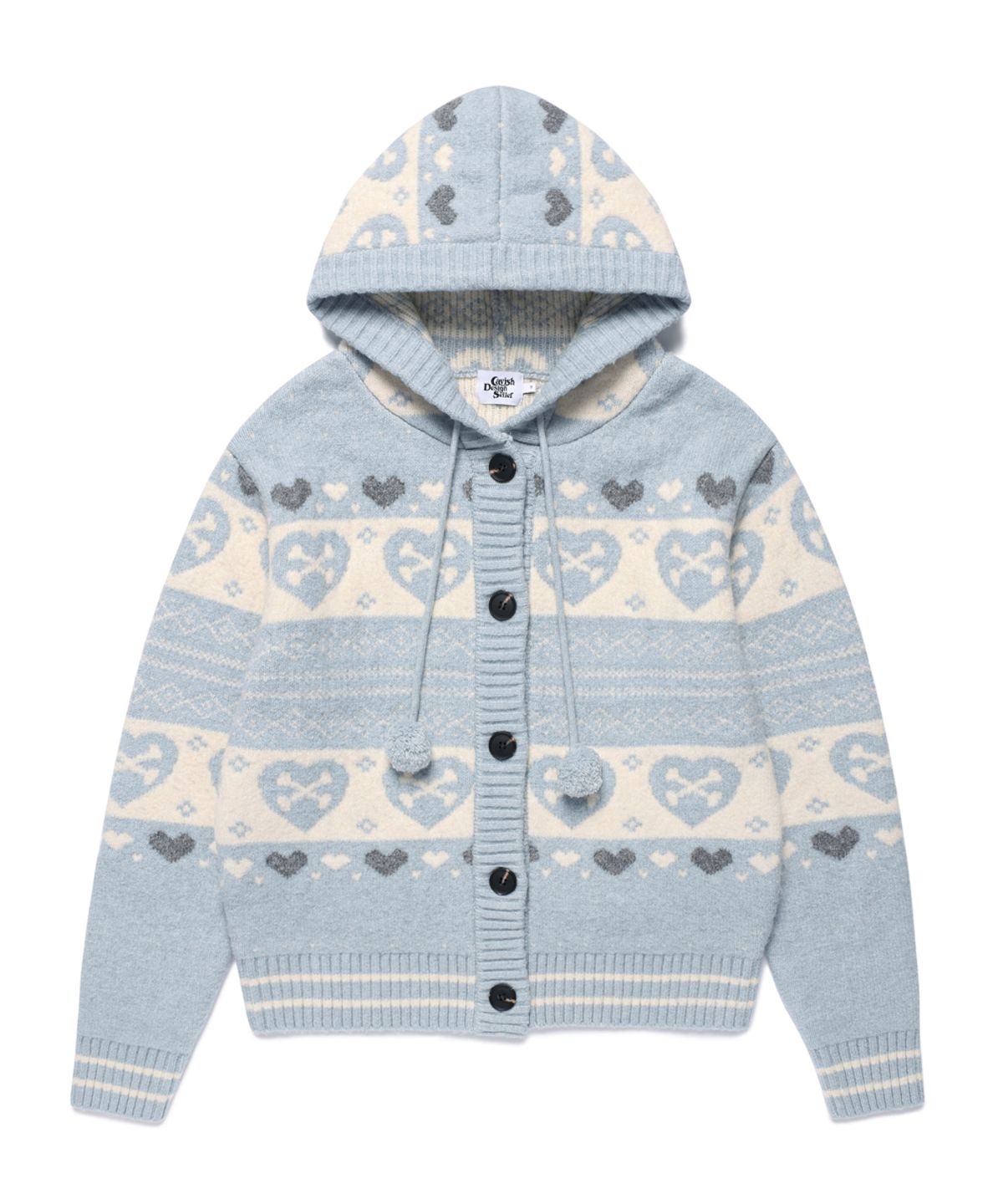 카비시(CAVISH) SKULL HEART NORDIC KNIT CARDIGAN BLUE(CV2GFUK680A)