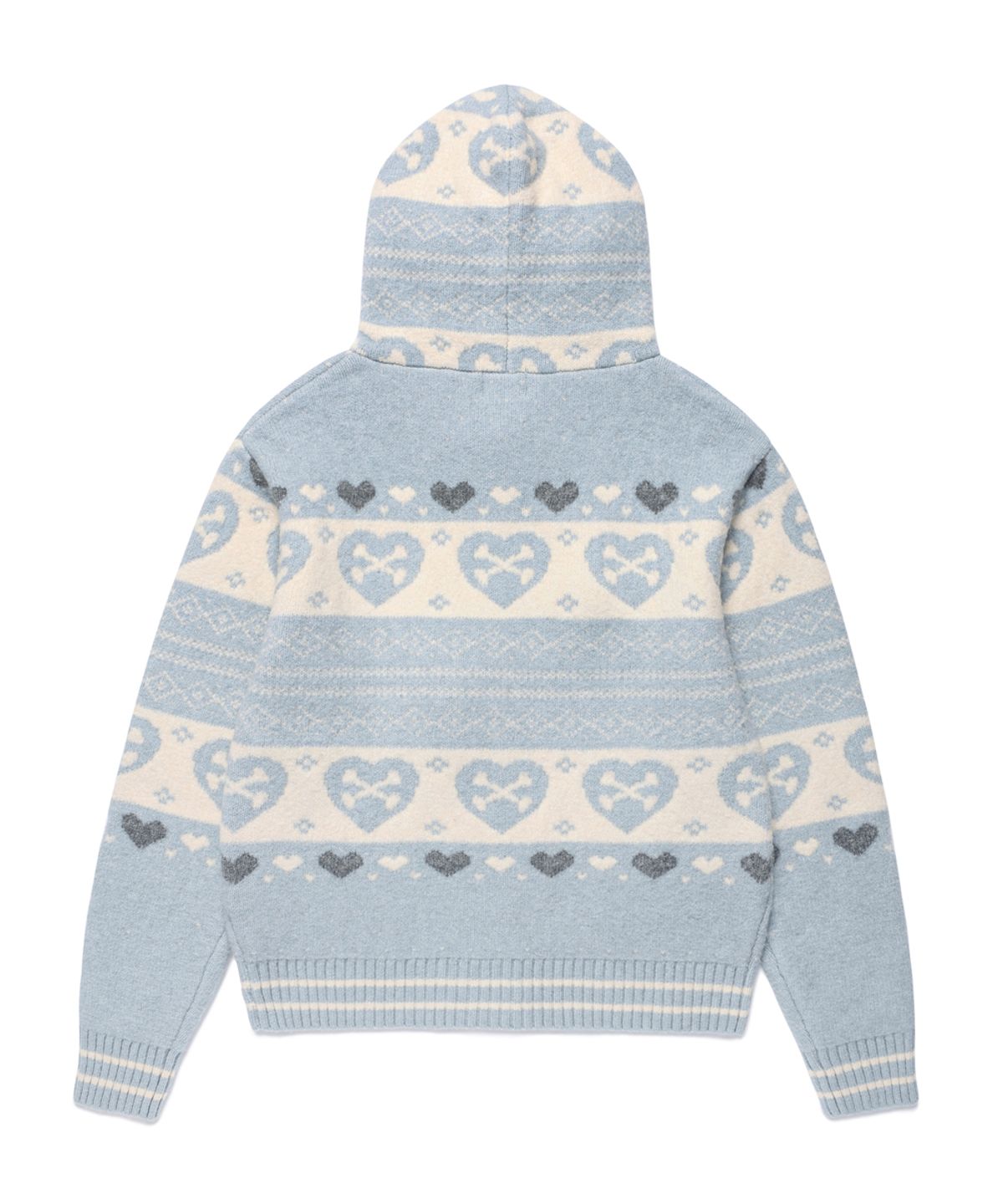 카비시(CAVISH) SKULL HEART NORDIC KNIT CARDIGAN BLUE(CV2GFUK680A)