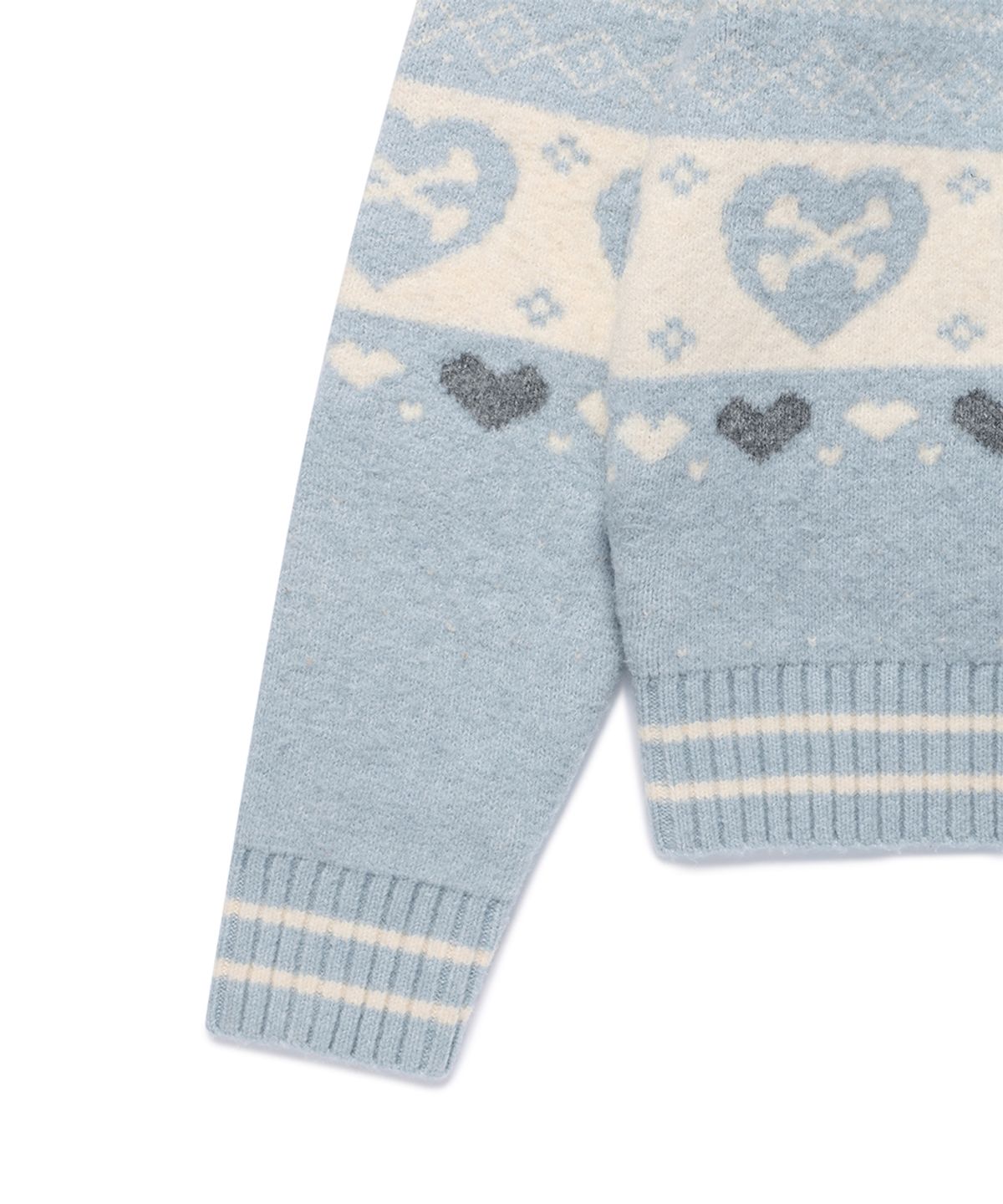 카비시(CAVISH) SKULL HEART NORDIC KNIT CARDIGAN BLUE(CV2GFUK680A)