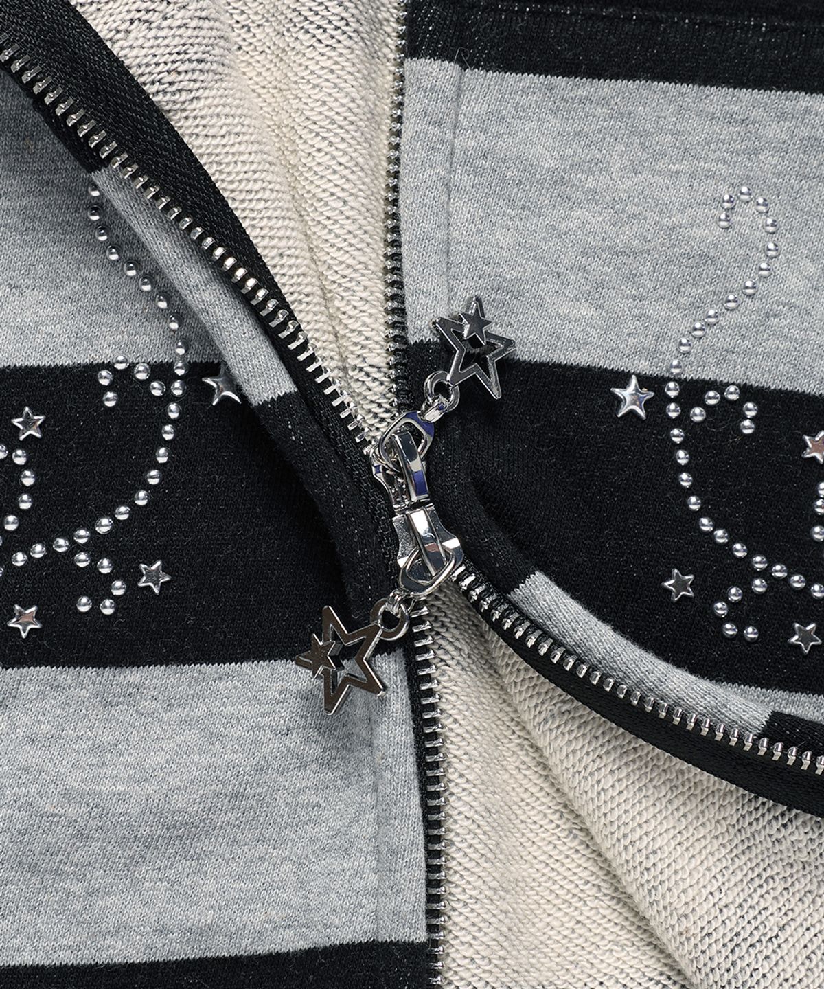카비시(CAVISH) STRIPED FUR ZIP UP HOODIE BLACK(CV2GFFM485A)