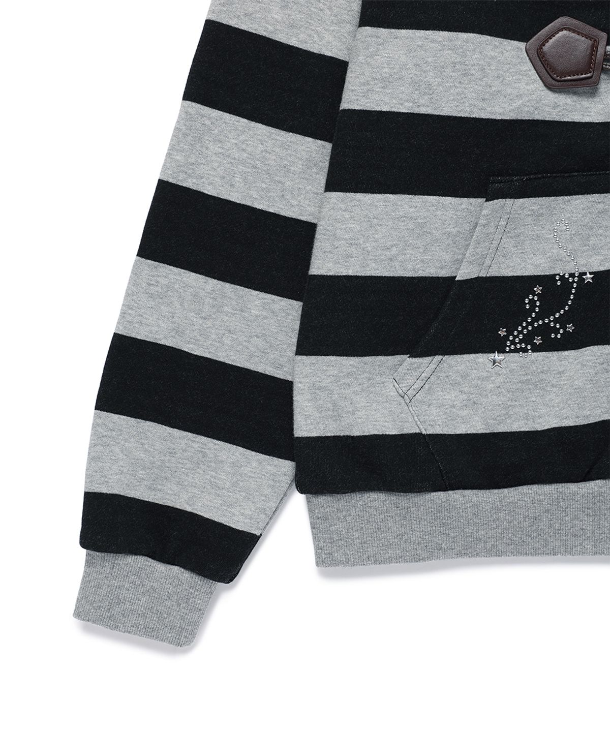 카비시(CAVISH) STRIPED FUR ZIP UP HOODIE BLACK(CV2GFFM485A)