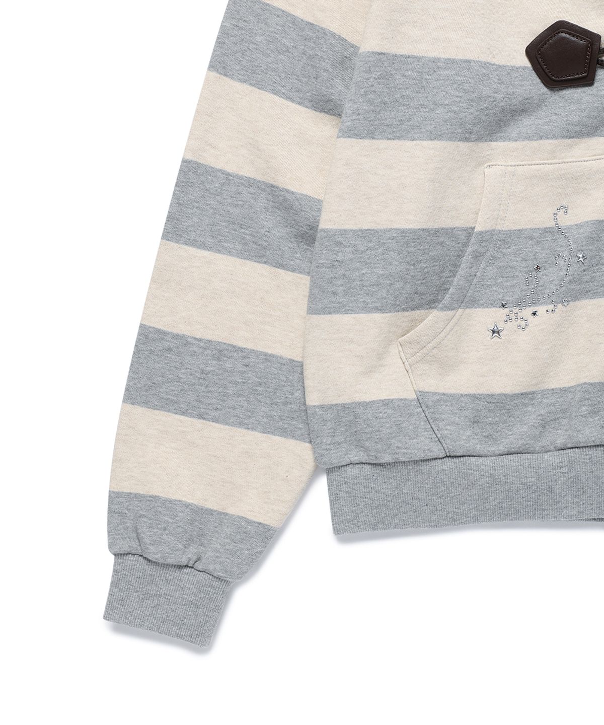 카비시(CAVISH) STRIPED FUR ZIP UP HOODIE GREY(CV2GFFM485A)