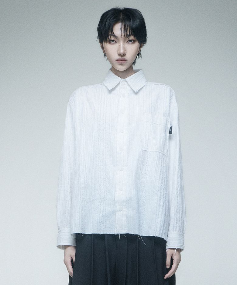 Cut-off Cotton Linen shirts White