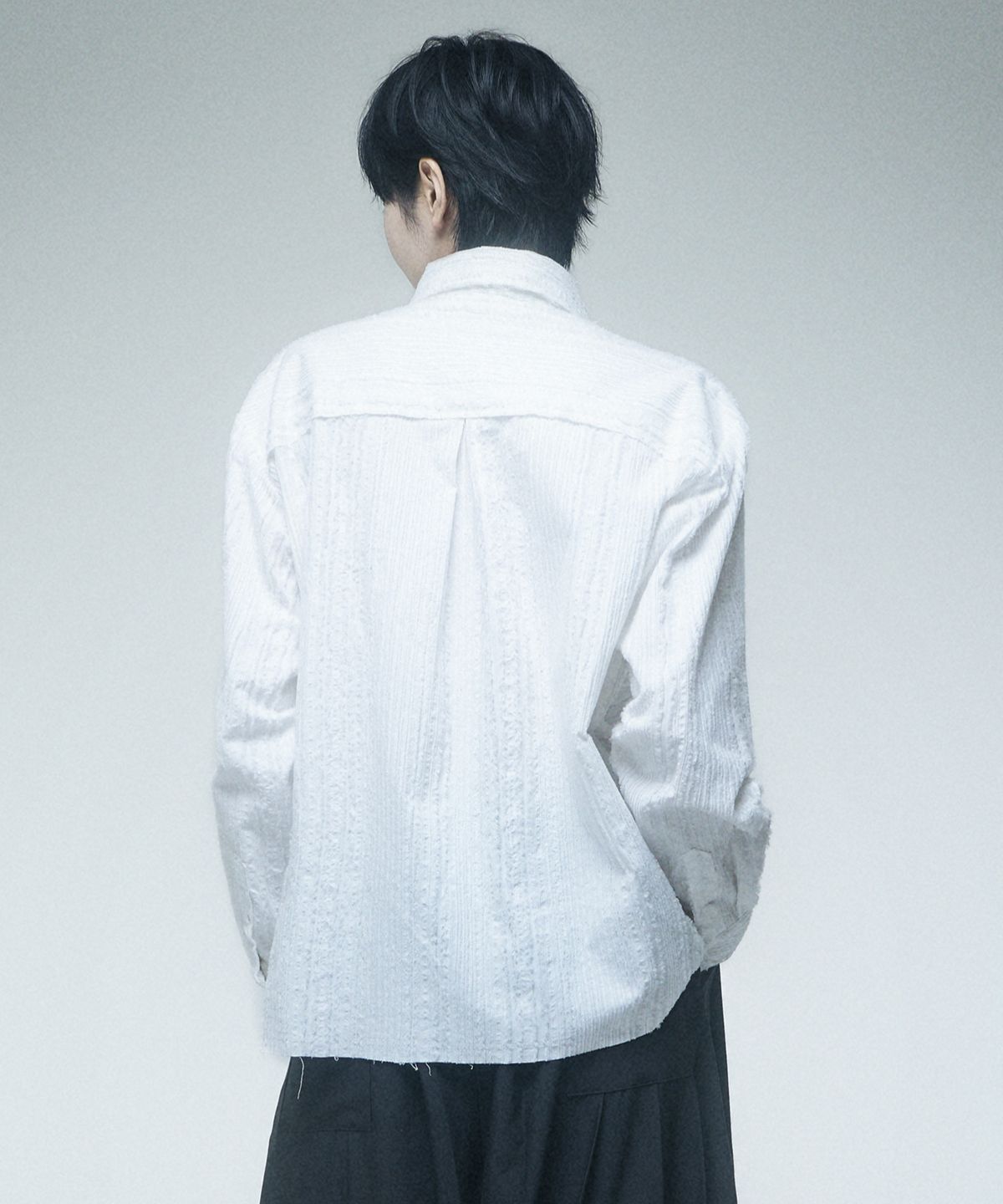 레큘리(RECULER) Cut-off Cotton Linen shirts White