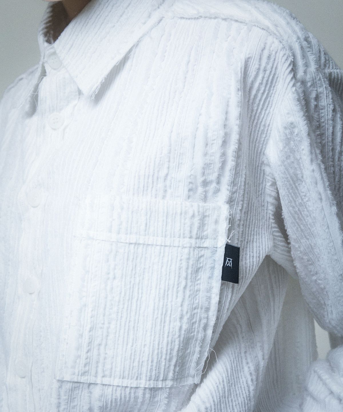 레큘리(RECULER) Cut-off Cotton Linen shirts White