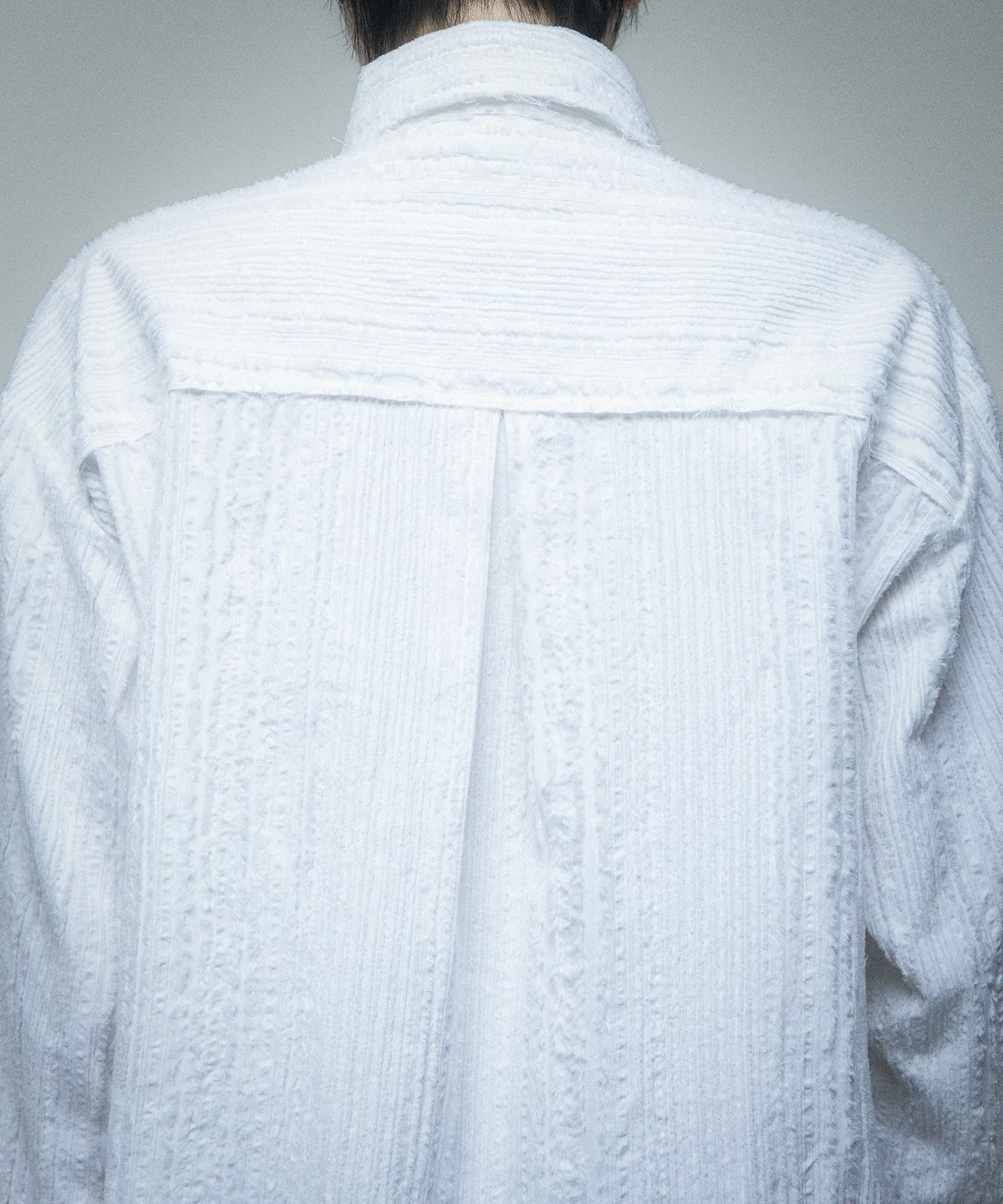 레큘리(RECULER) Cut-off Cotton Linen shirts White