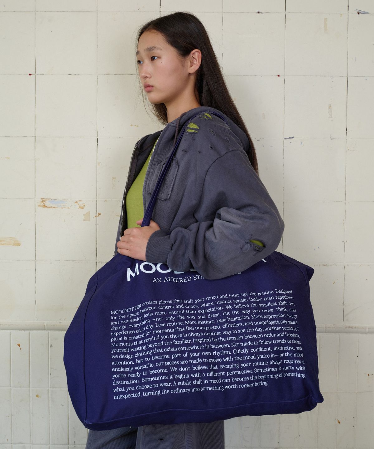 무드베러(MOODBETTER) MOODBETTER GIANT CANVAS BAG NAVY