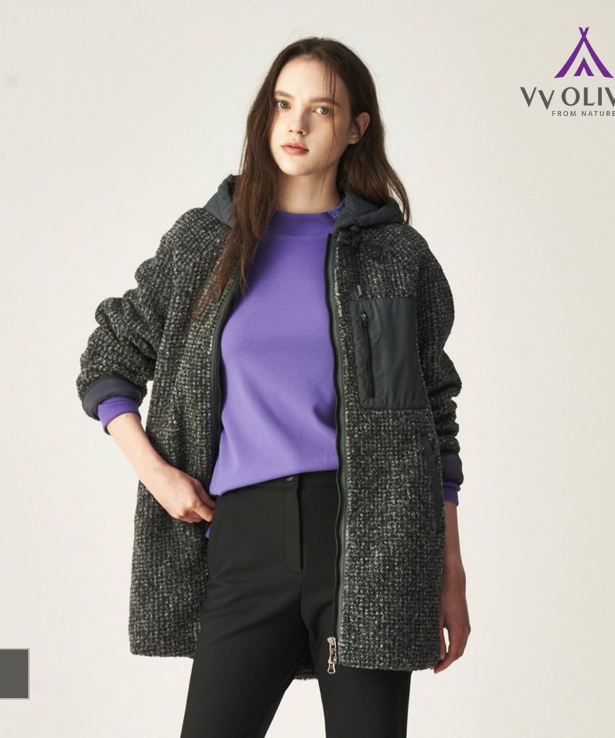 비비올리비아(VVOLIVIA) 패딩 롱 플리스 점퍼_VVBCL5W9491