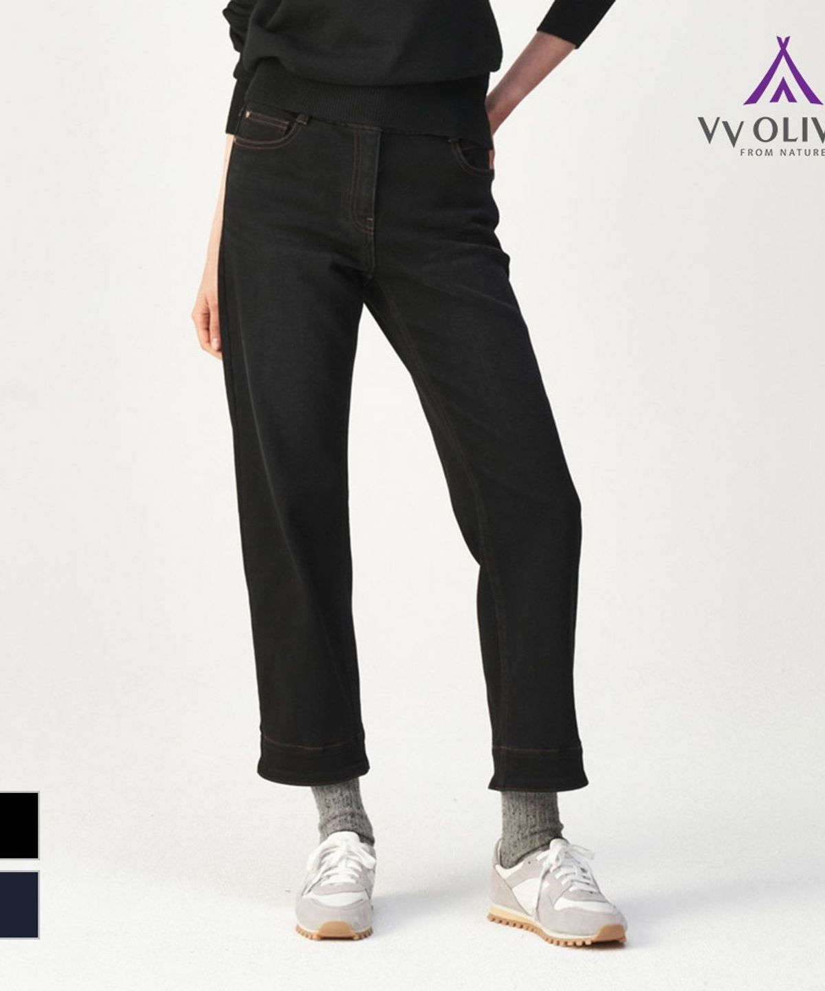 비비올리비아(VVOLIVIA) 롤업 와이드  데님 팬츠_VVCMP5W9251