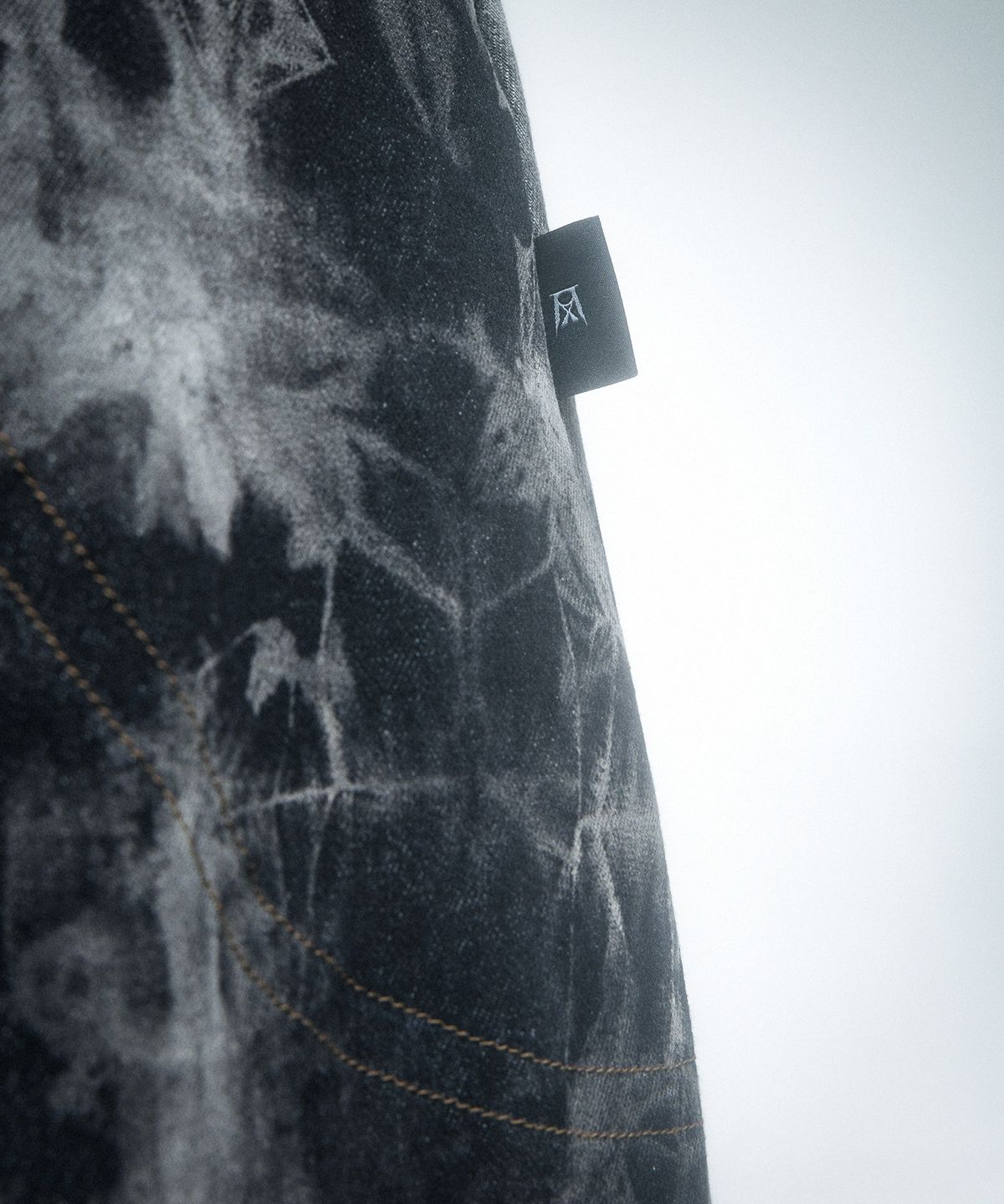 레큘리(RECULER) Pipe dyeing Denim Skirt pants Black