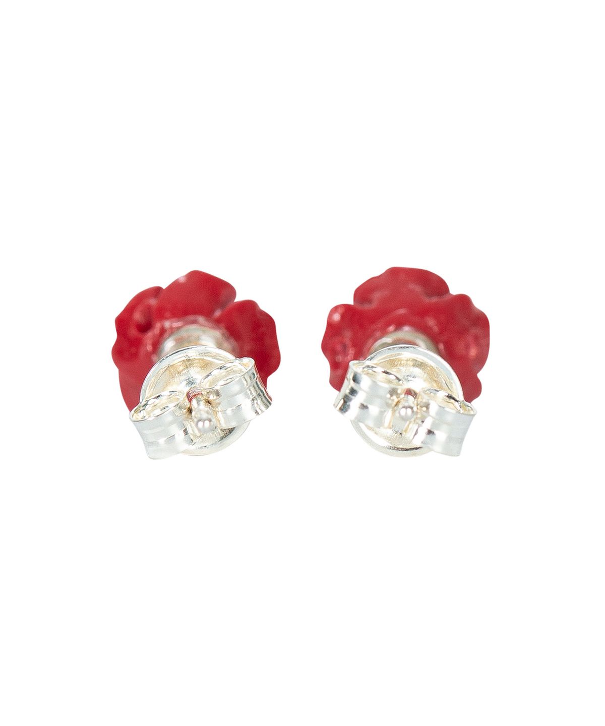 루시르주(LUCIR ZU) Rose Turquoise Silver Earrings 7mm (Red)