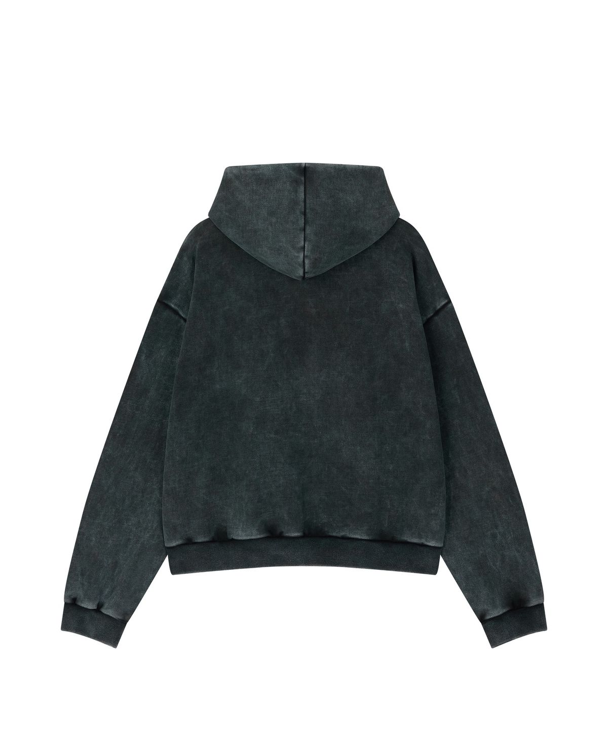 루미노제(RUMINOUSÉ) Cotton Faded washed Fake Scarf hoodie (Black)