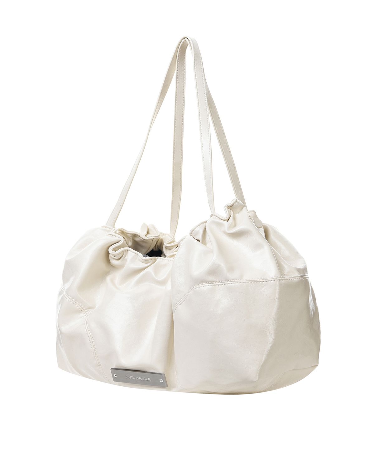 닉앤니콜(NICK&NICOLE) CRYSTAL SHIRRING TOTE BAG_IVORY