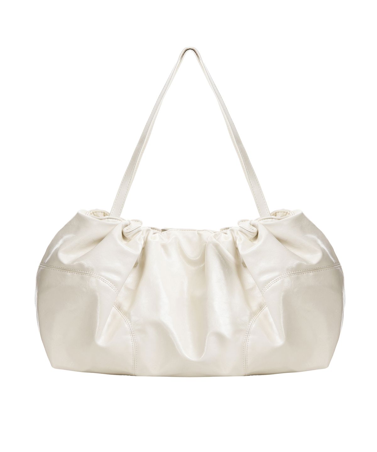닉앤니콜(NICK&NICOLE) CRYSTAL SHIRRING TOTE BAG_IVORY