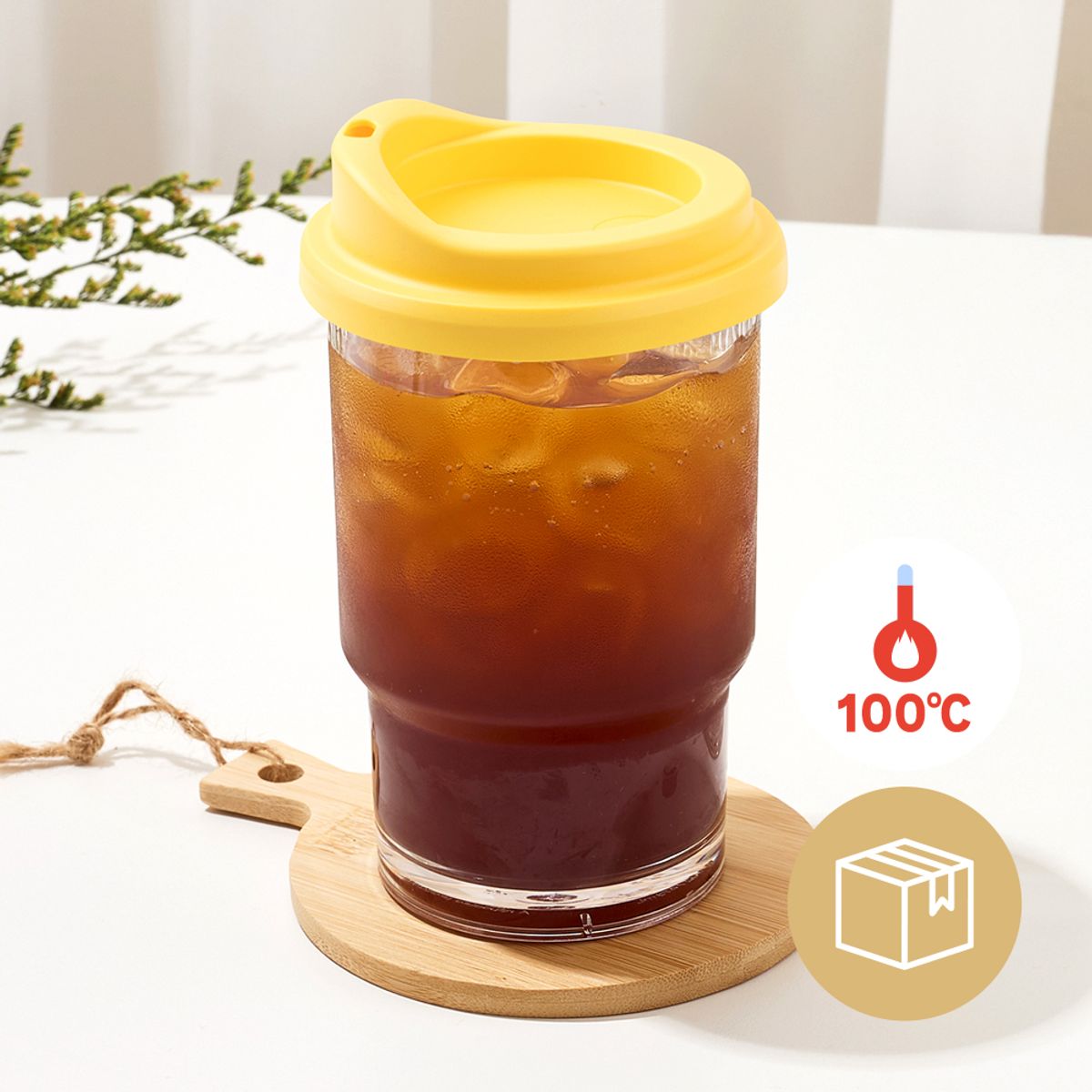 아조아(AJOAH) (112개) 뉴리유저블캡+보라보라 473ml 1박스 리유저블 플라스틱컵 다회용컵 카페컵 매장용 내열
