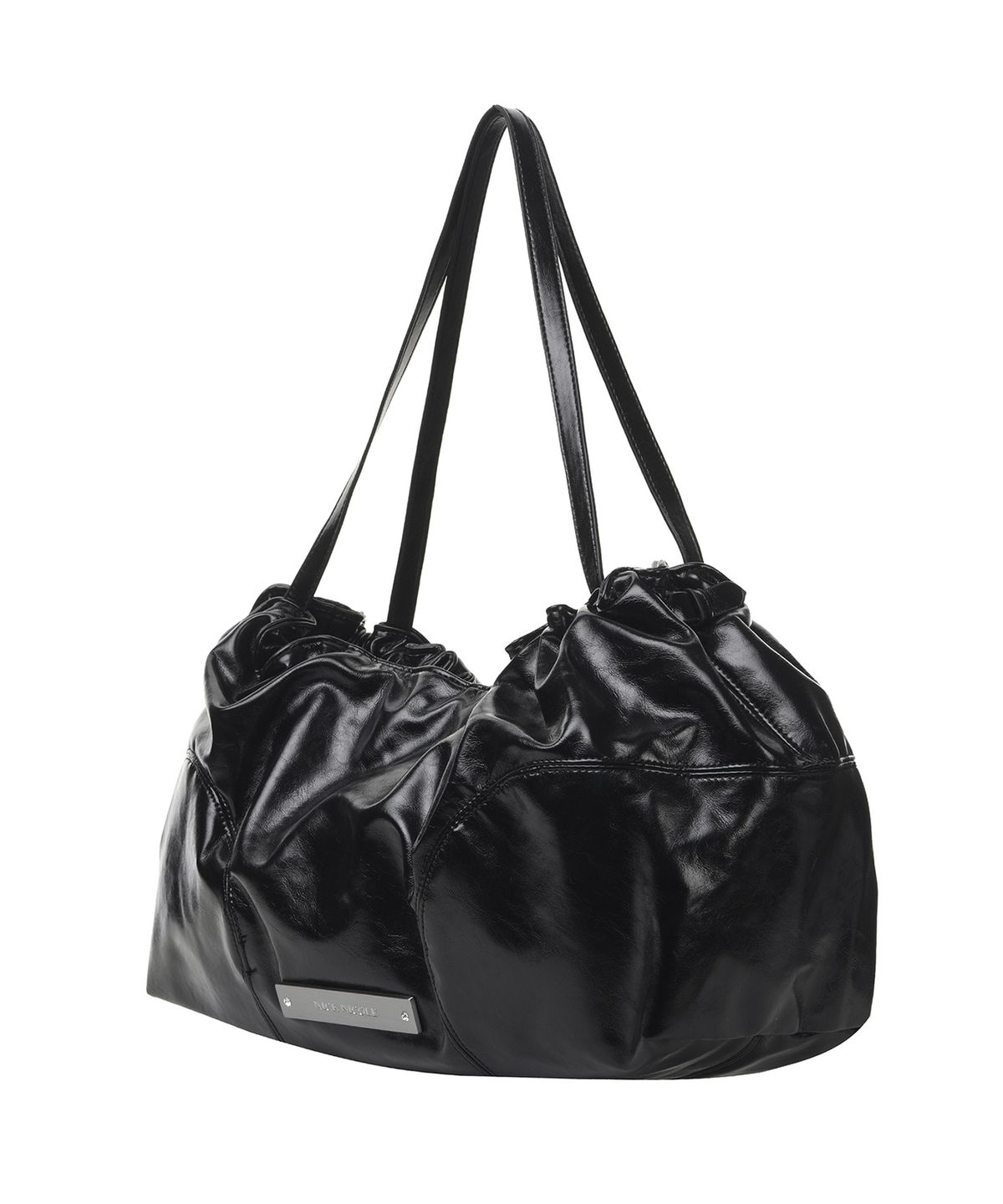 닉앤니콜(NICK&NICOLE) CRYSTAL SHIRRING TOTE BAG_BLACK