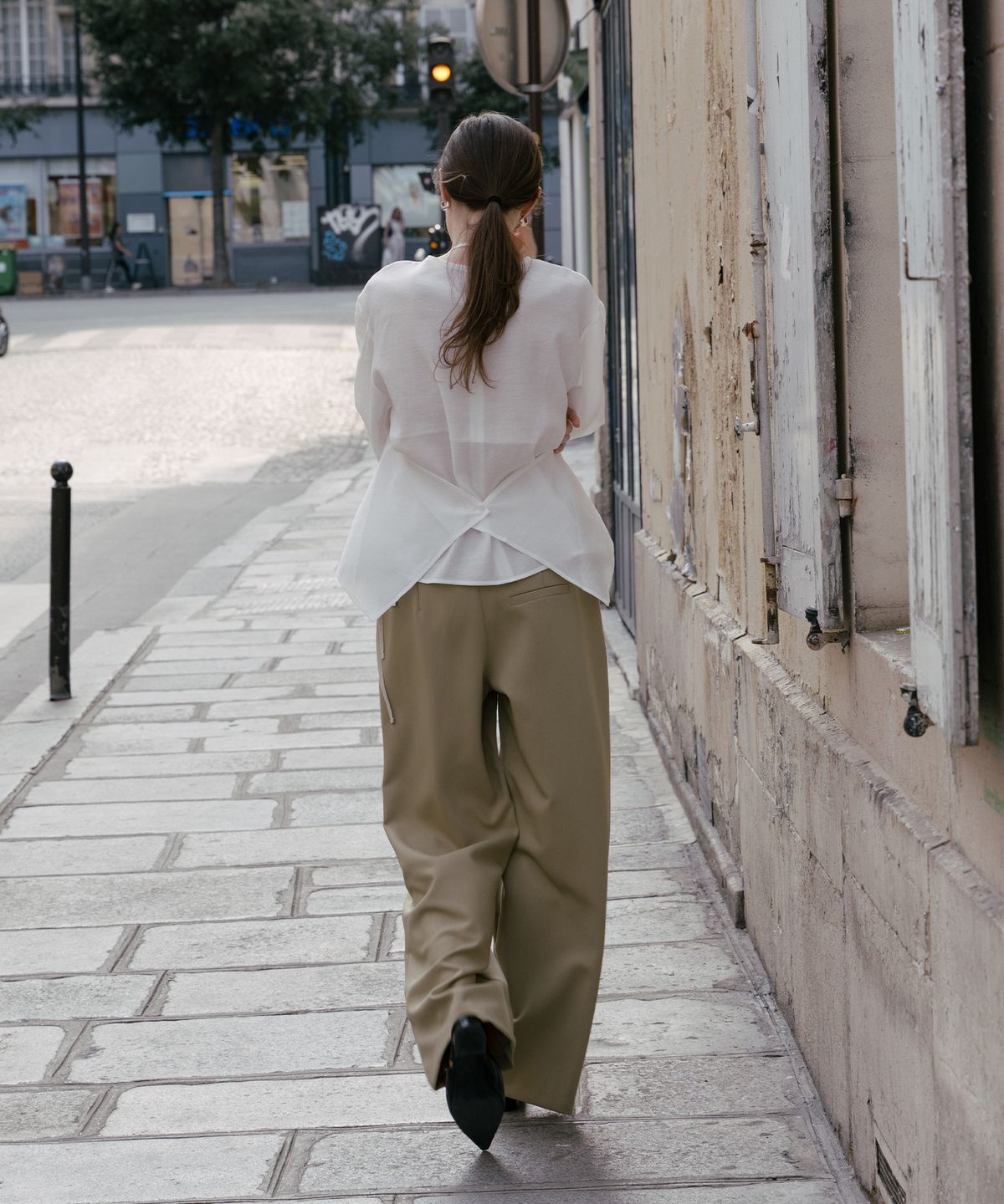 가더(GARDER) Layered Halter Blouse (White)