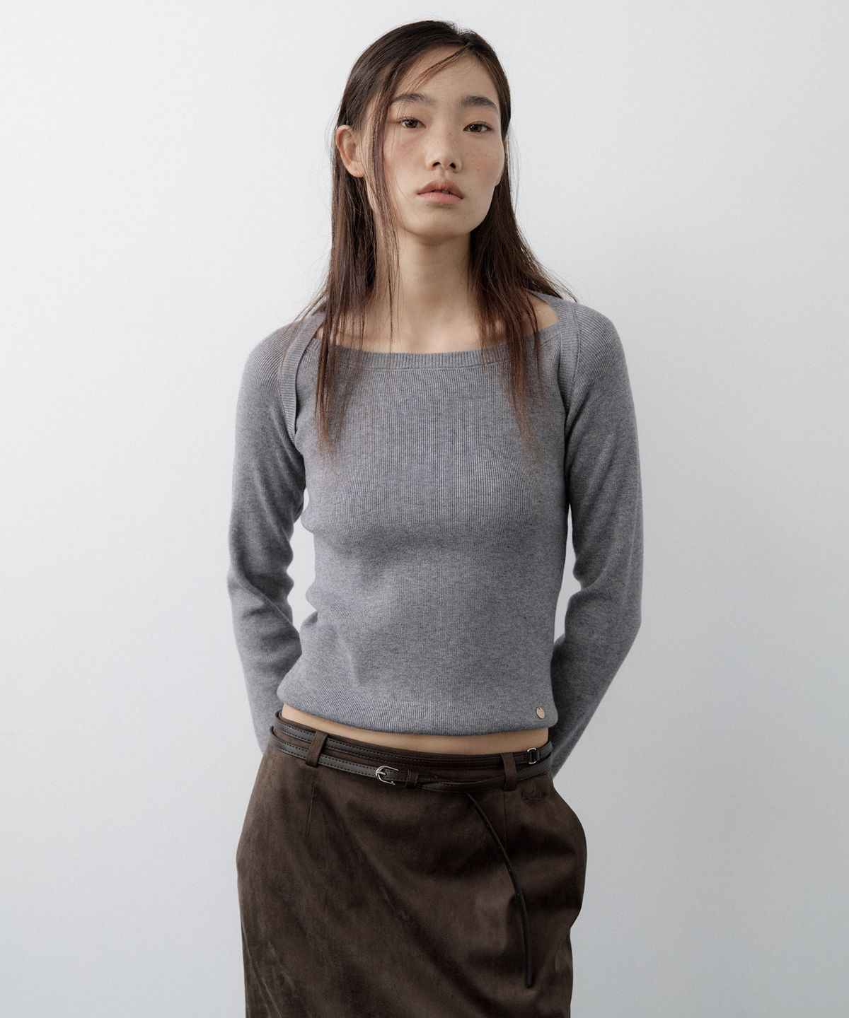 루시르주(LUCIR ZU) Double Wrap Long Belt (Brown)
