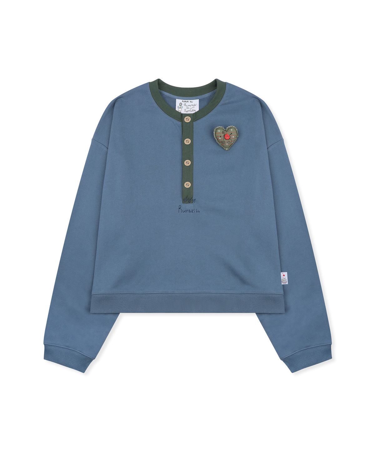 루나키후(RuNaKi'Hu') WXT110 하나고야 헨리넥 스웻셔츠 (NAVY)