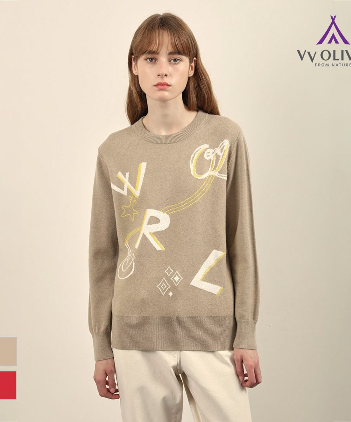 비비올리비아(VVOLIVIA) 자카드 니트 풀오버_VVCBL4WA281