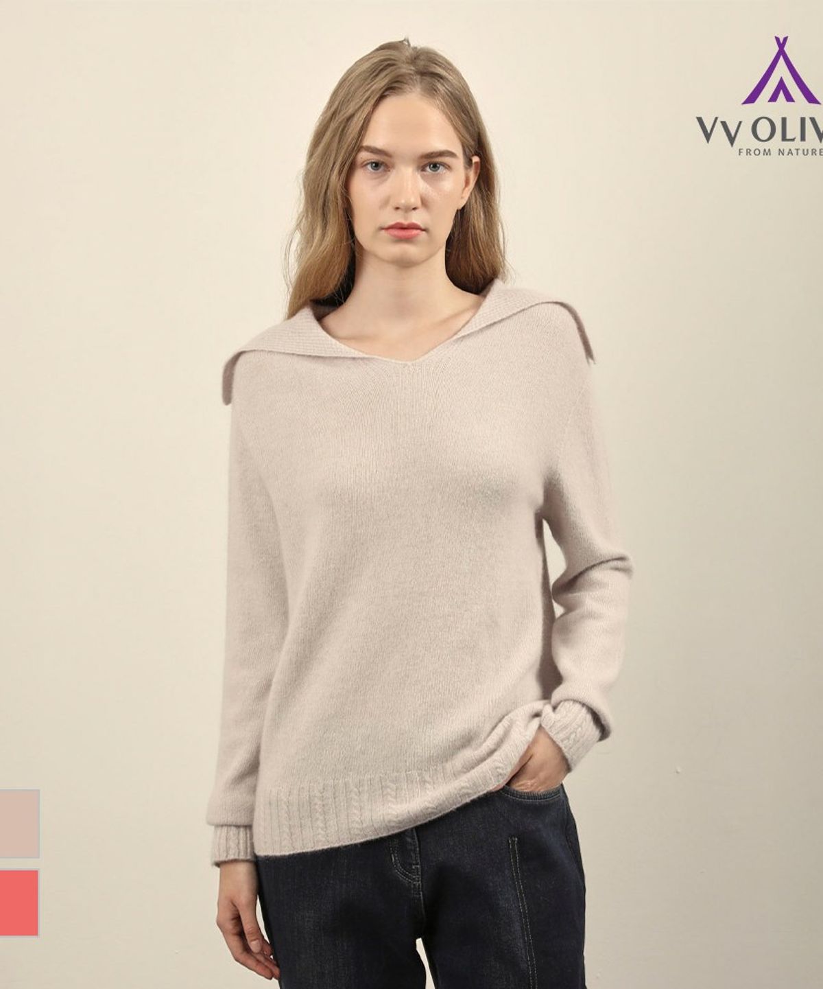 비비올리비아(VVOLIVIA) 라쿤 카라넥 풀오버_VVCBL4WA171
