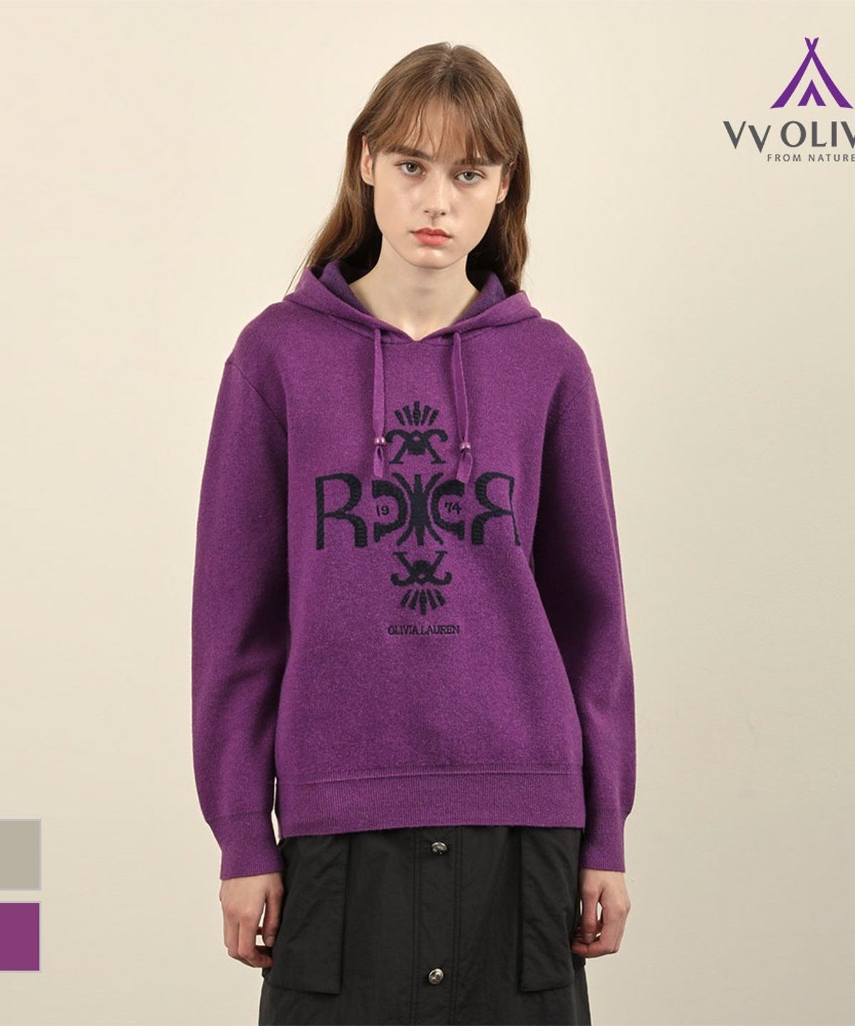 비비올리비아(VVOLIVIA) 모티브 후드 니트_VVCBL4W9491