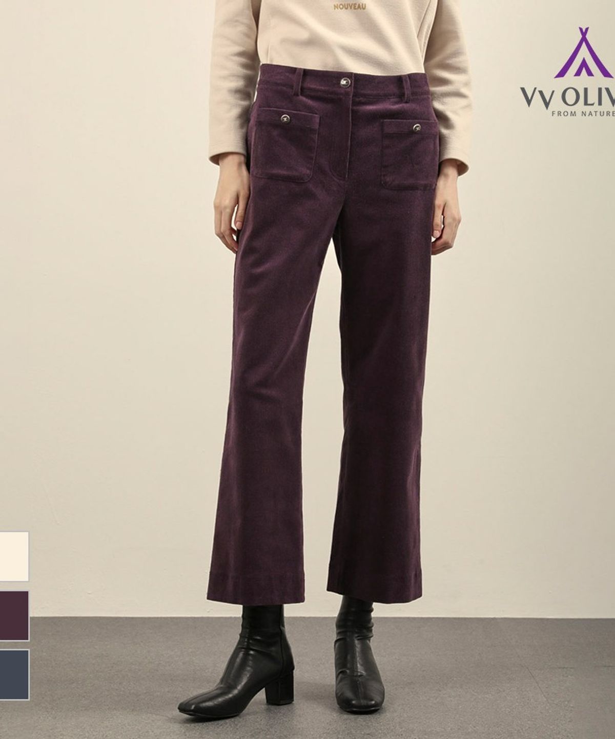 비비올리비아(VVOLIVIA) 코듀로이 와이드 팬츠_VVCDL4W9461