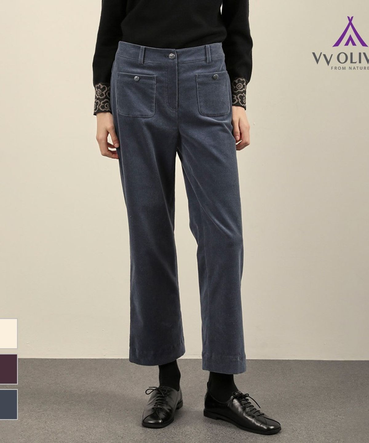 비비올리비아(VVOLIVIA) 코듀로이 와이드 팬츠_VVCDL4W9461