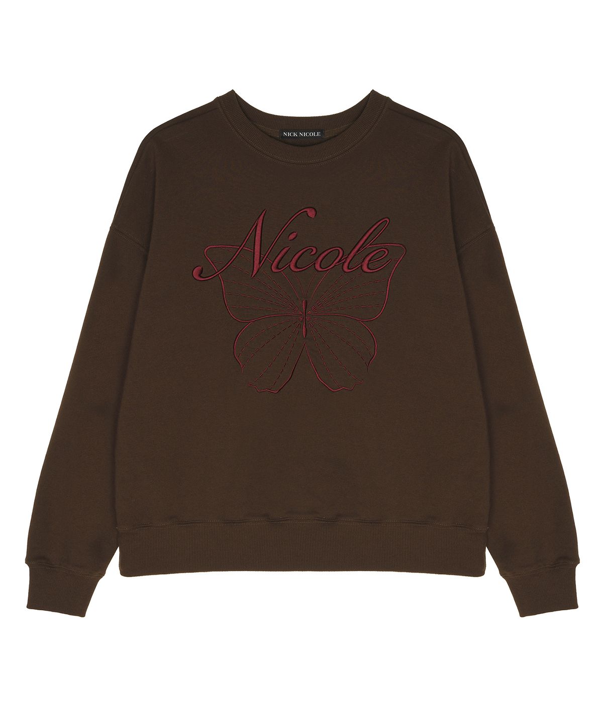 닉앤니콜(NICK&NICOLE) NICOLE BUTTERFLY SWEATSHIRT_BROWN