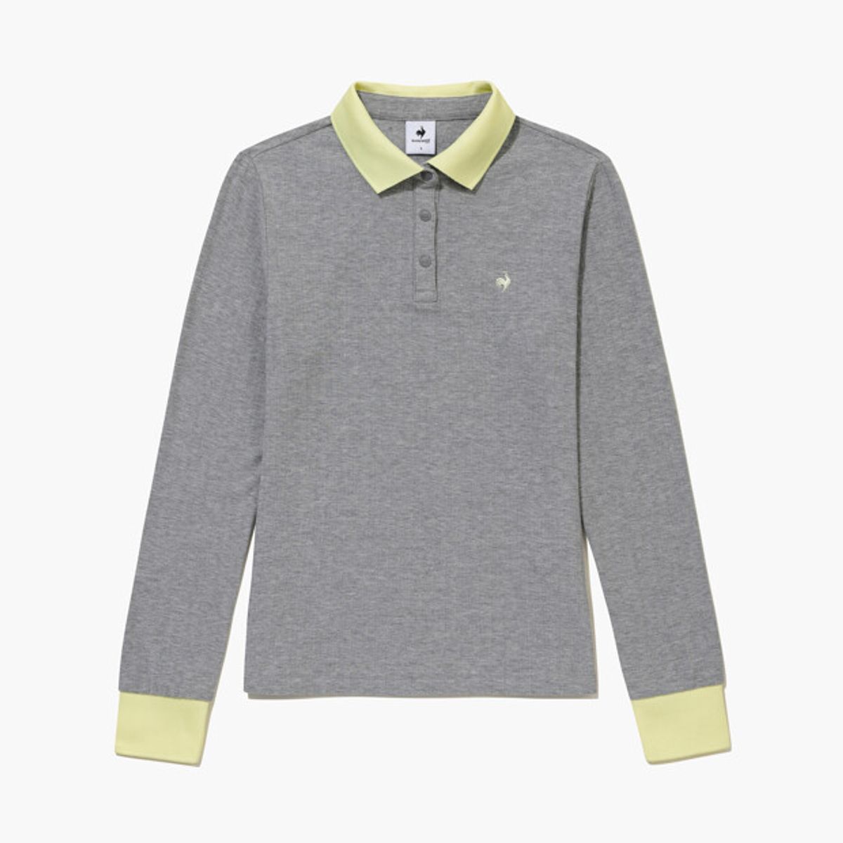 르꼬끄 골프(LECOQ GOLF) 여성 골지 카라 긴팔 티셔츠 _MGRY GR322LTL95