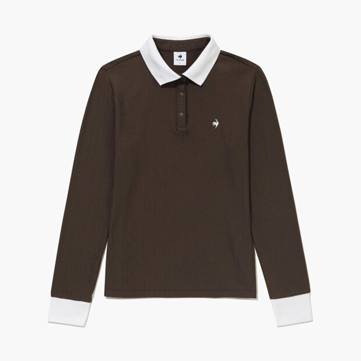 르꼬끄 골프(LECOQ GOLF) 여성 골지 카라 긴팔 티셔츠 _BROW GR322LTL95
