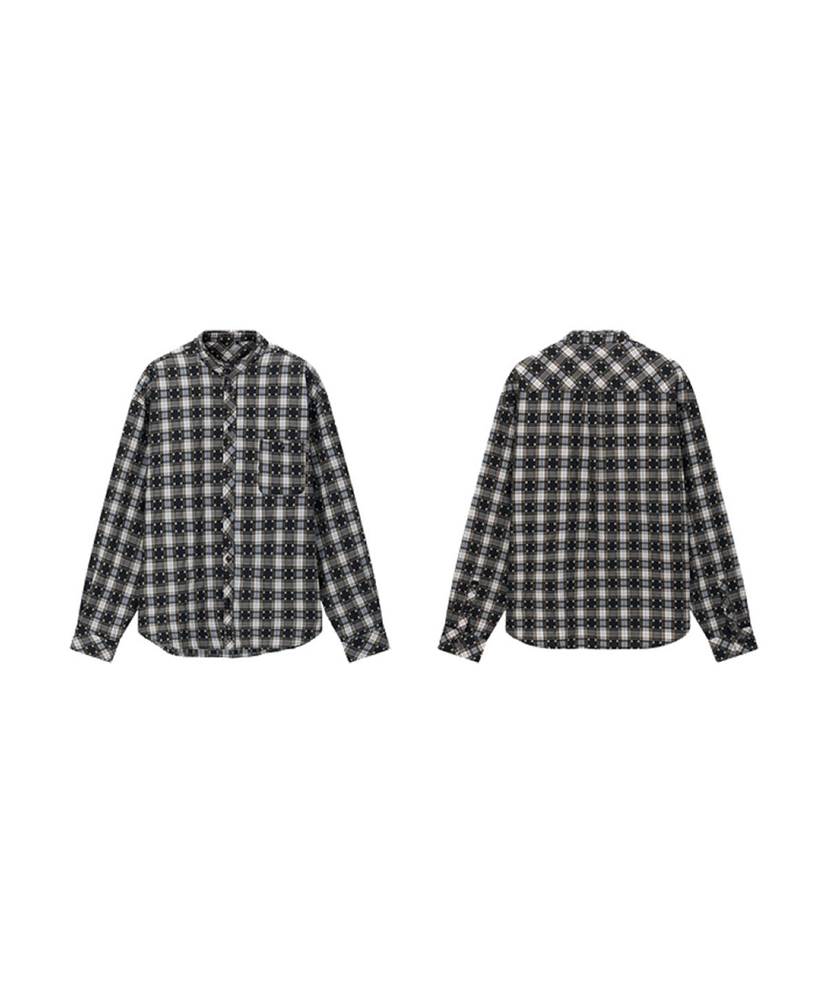 버튼서울(BUTTON SEOUL) 빈티지 도트 체크 셔츠