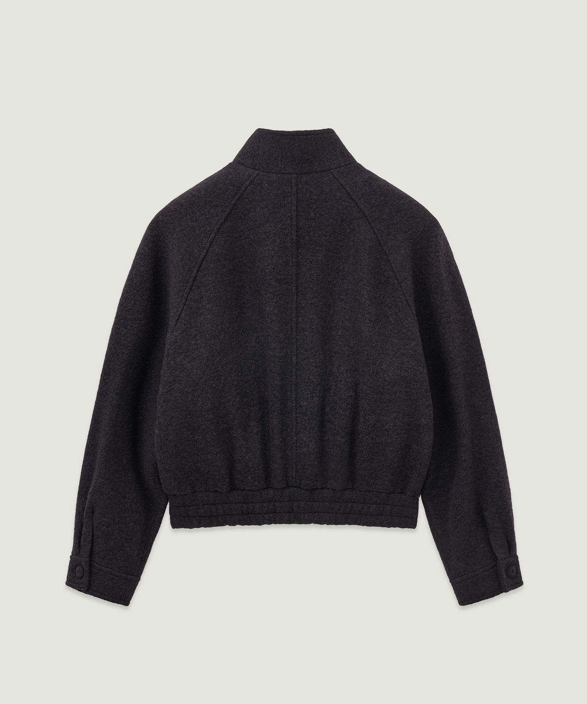 엘무드 우먼(LMOOD WOMEN) PAPA Virgin Wool Boucle Harrington Jacket Violet Black