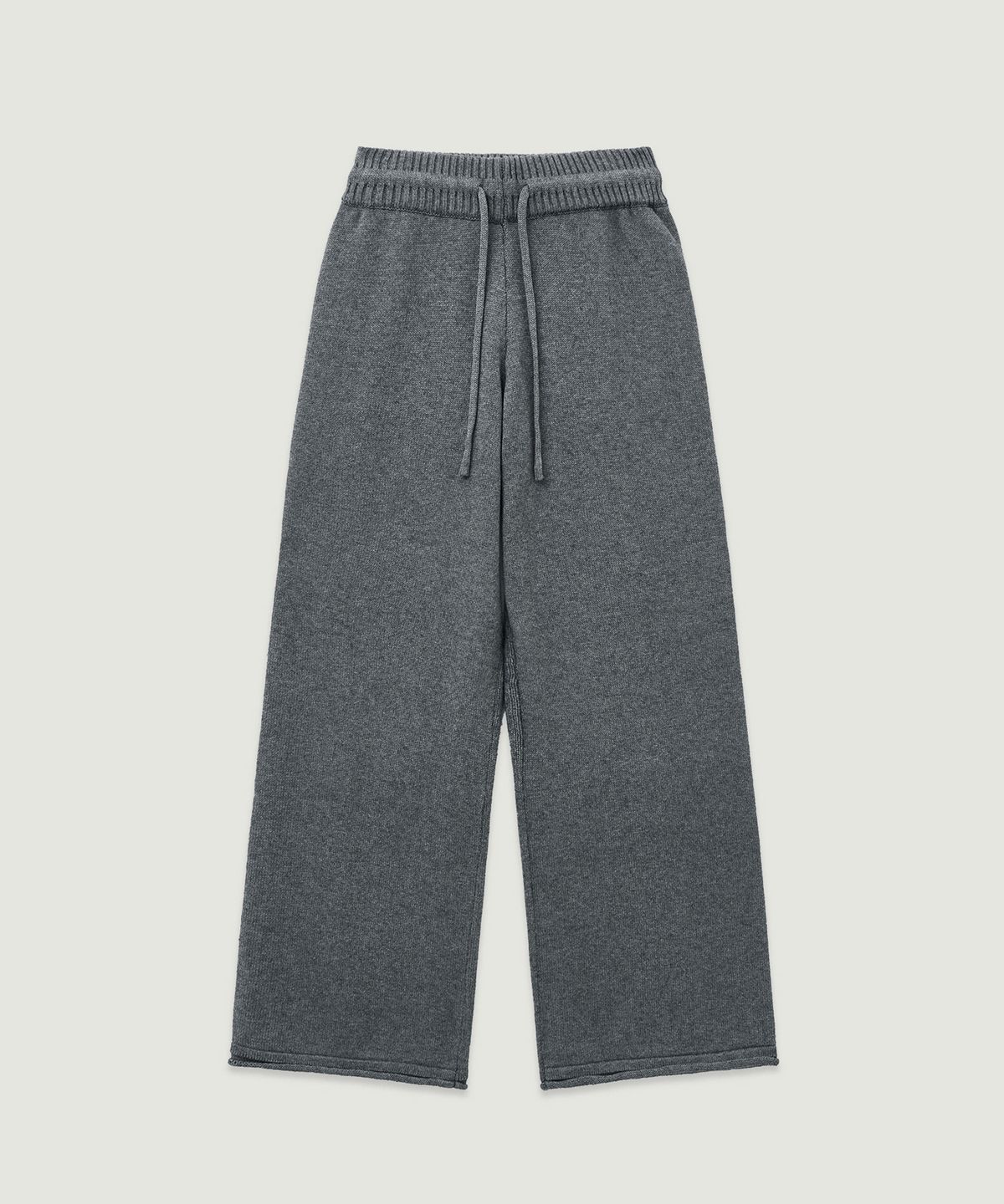 엘무드 우먼(LMOOD WOMEN) PINTER Wool Cotton Knit Wide Pants Melange Grey