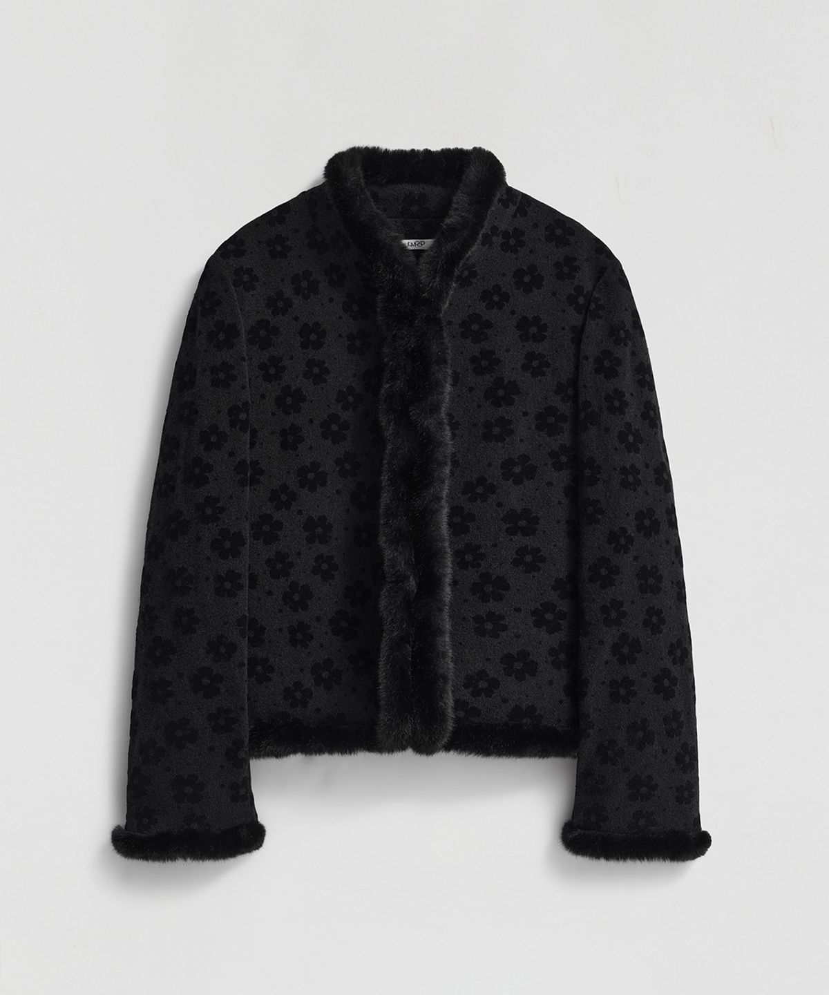 엘무드 우먼(LMOOD WOMEN) KIKO Fur-Trim Vintage Knit Jacket Black