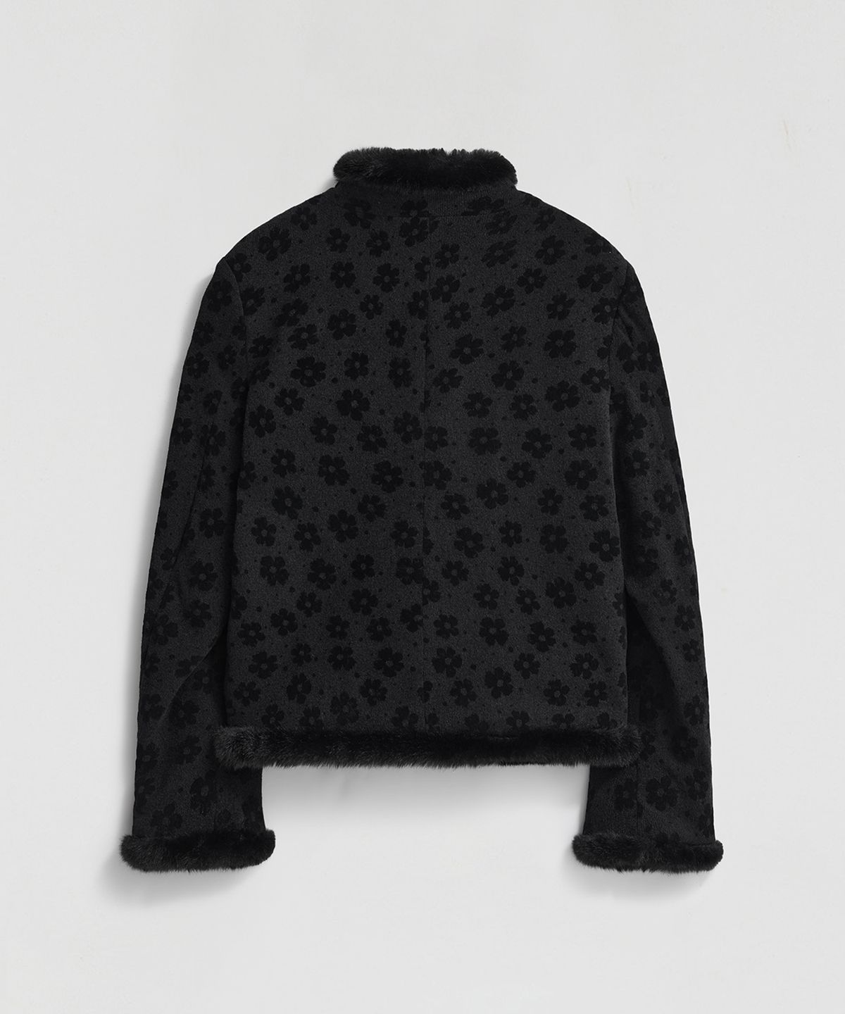 엘무드 우먼(LMOOD WOMEN) KIKO Fur-Trim Vintage Knit Jacket Black
