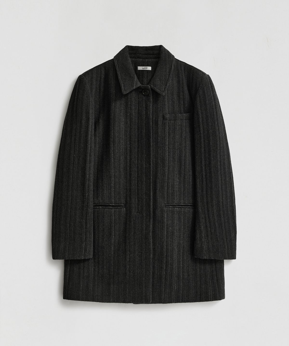 엘무드 우먼(LMOOD WOMEN) SAPIENS Wool Vertical Single Coat Black