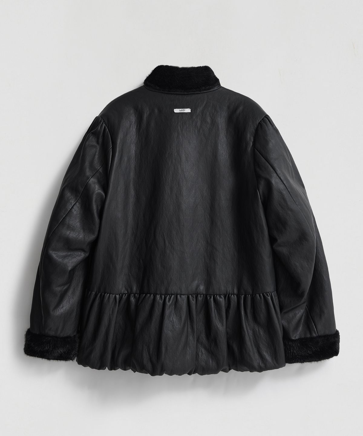 엘무드 우먼(LMOOD WOMEN) THEODORA Leather & Fur Reversible Coat Black