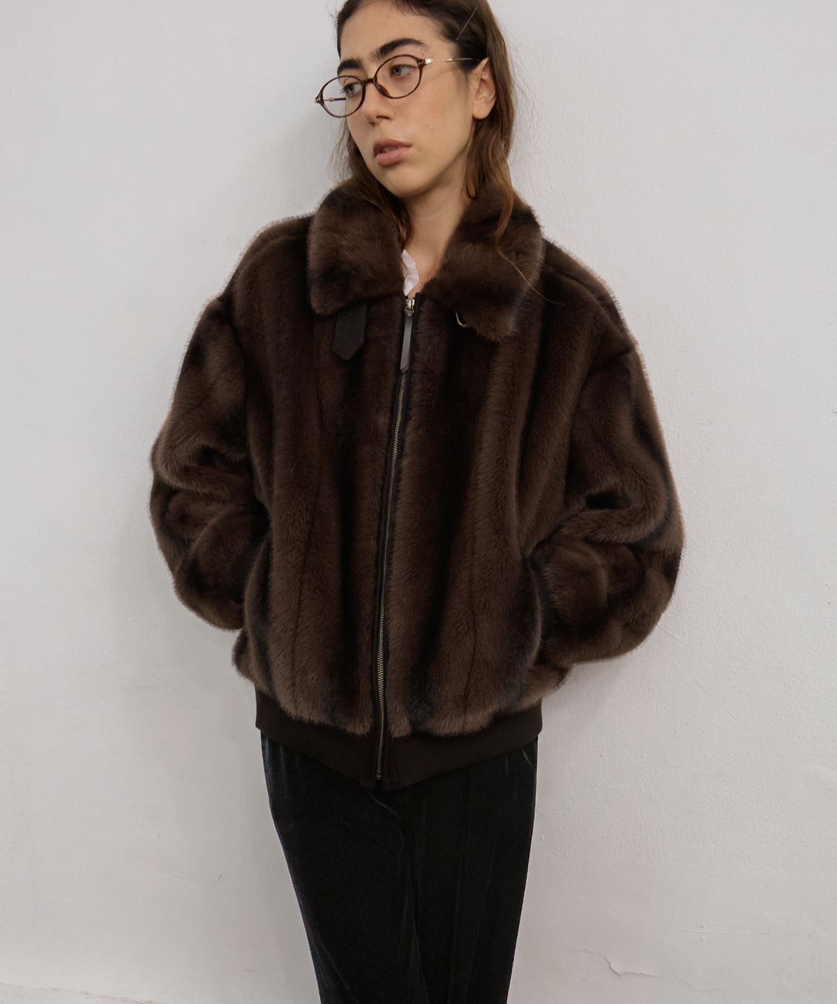 엘무드 우먼(LMOOD WOMEN) CAVALI Fur Blouson Jumper Sable Brown