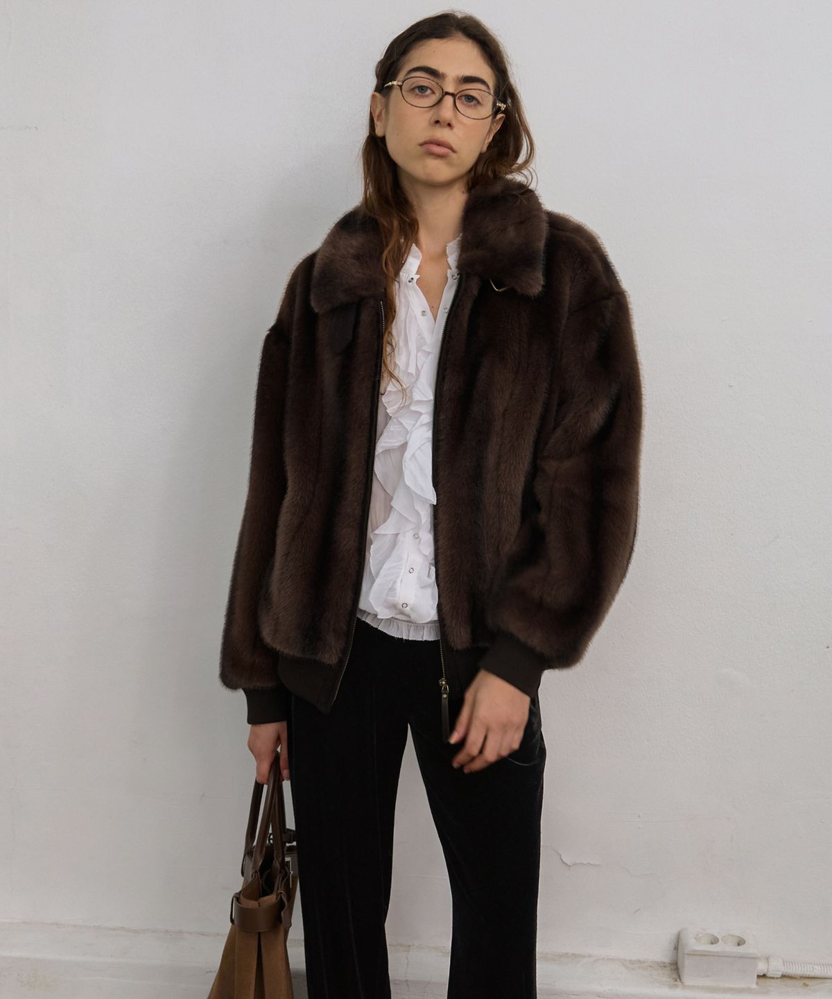 엘무드 우먼(LMOOD WOMEN) CAVALI Fur Blouson Jumper Sable Brown