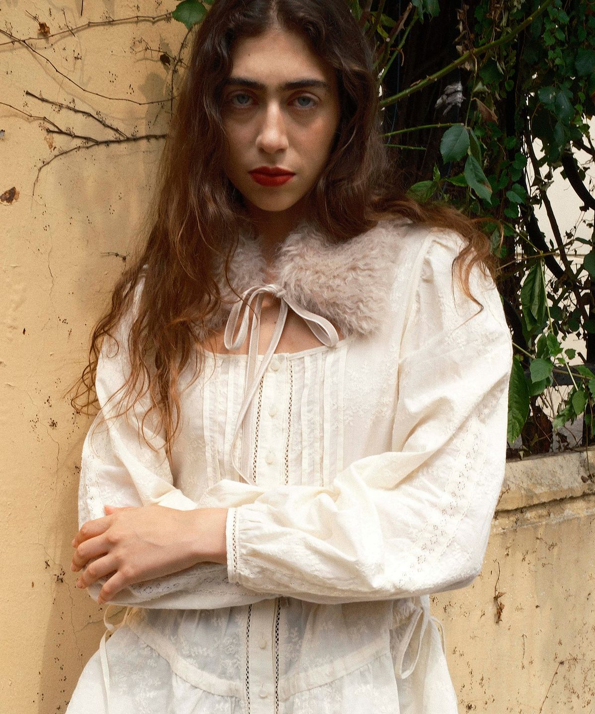 엘무드 우먼(LMOOD WOMEN) POODLE Mohair Fur Collar Beige