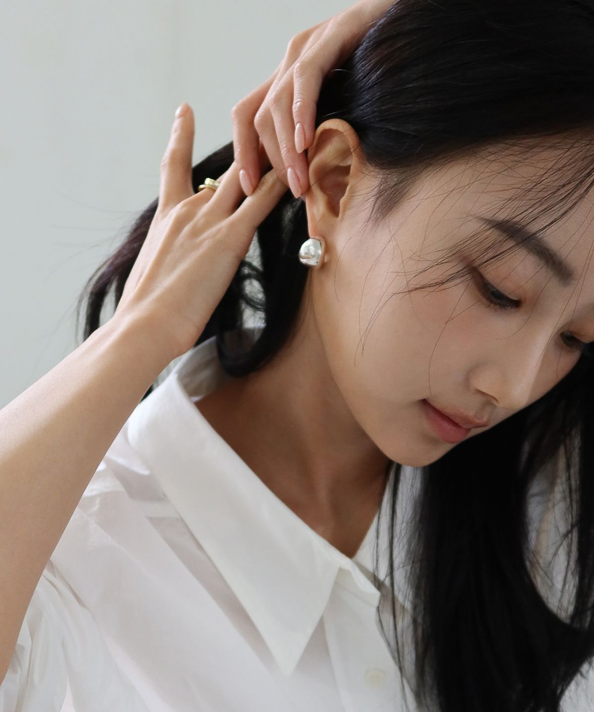 페브오어(FEBOR) Orb drop earring_silver