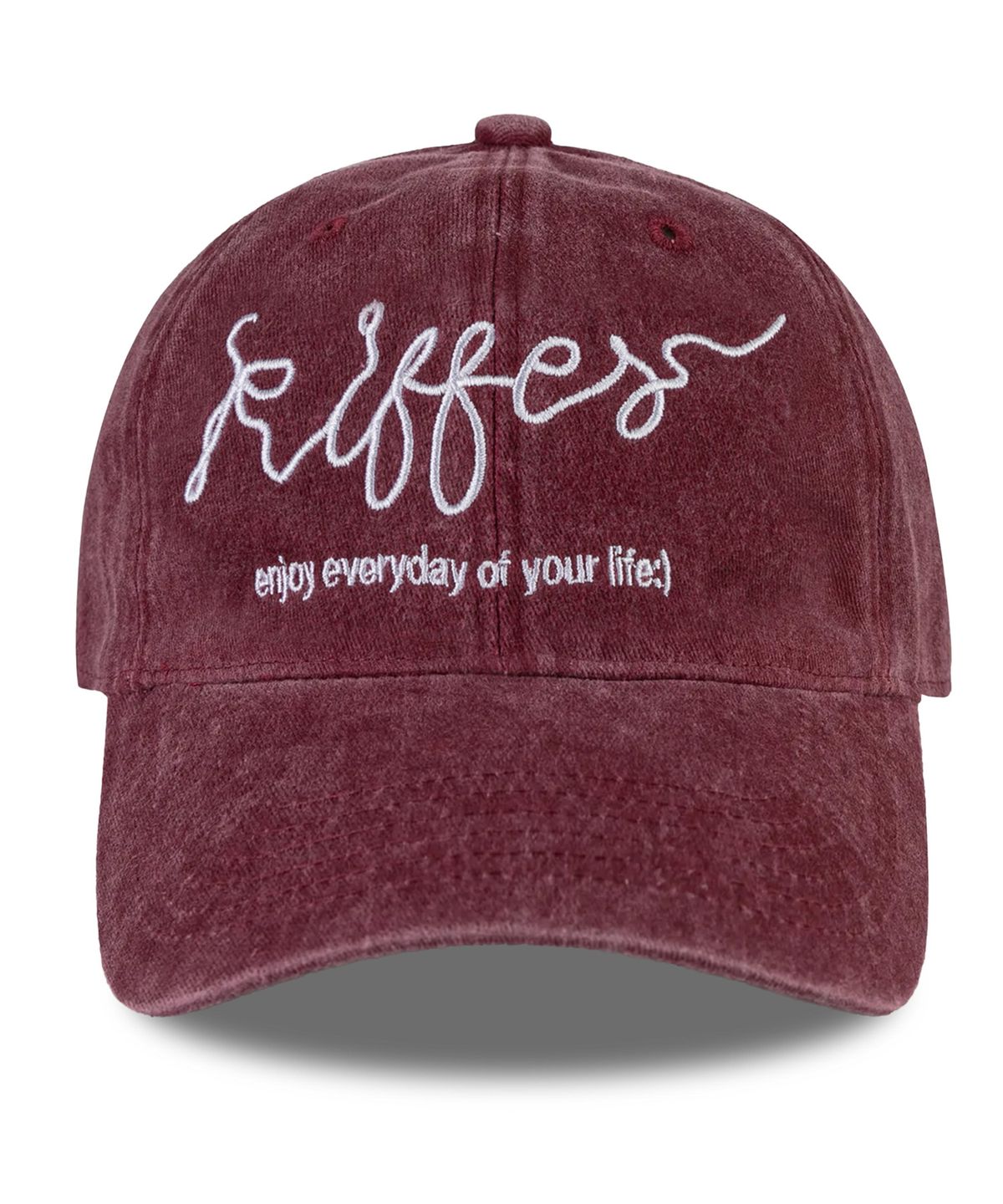 키페(KIFFER) Je Kiffe Stone washed Ball cap-burgundy