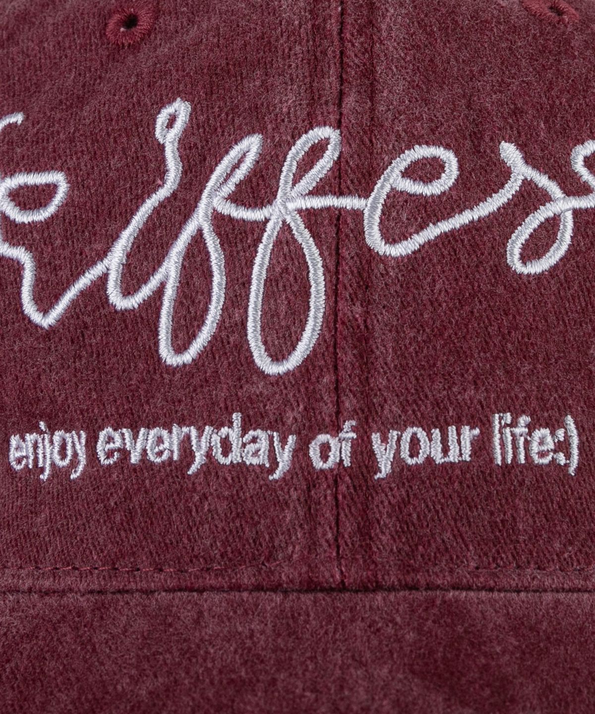 키페(KIFFER) Je Kiffe Stone washed Ball cap-burgundy