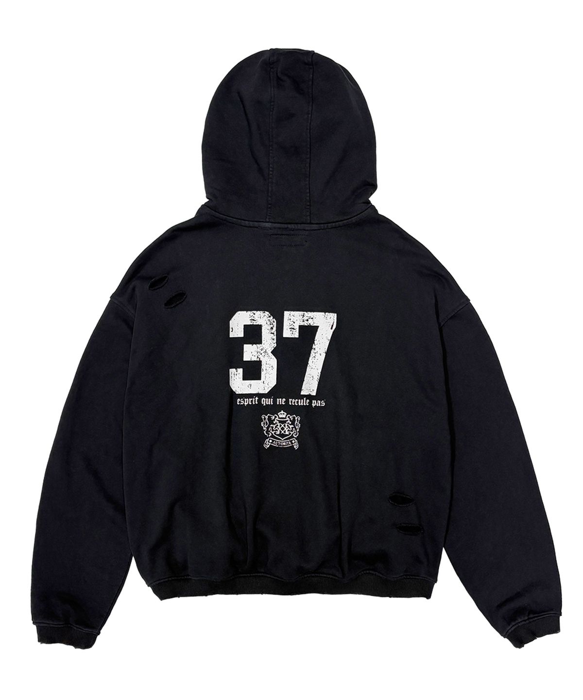 플레이버리즘(FLAVORISM) Destroyed Henley Neck Hoodie (TT0106)